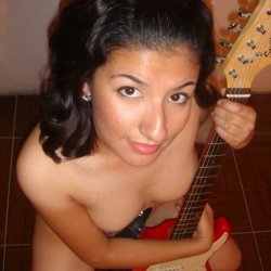 Naked Euro girls playing their guitars