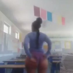 School teacher flashing ass while students are at lunch